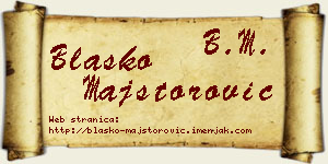 Blaško Majstorović vizit kartica